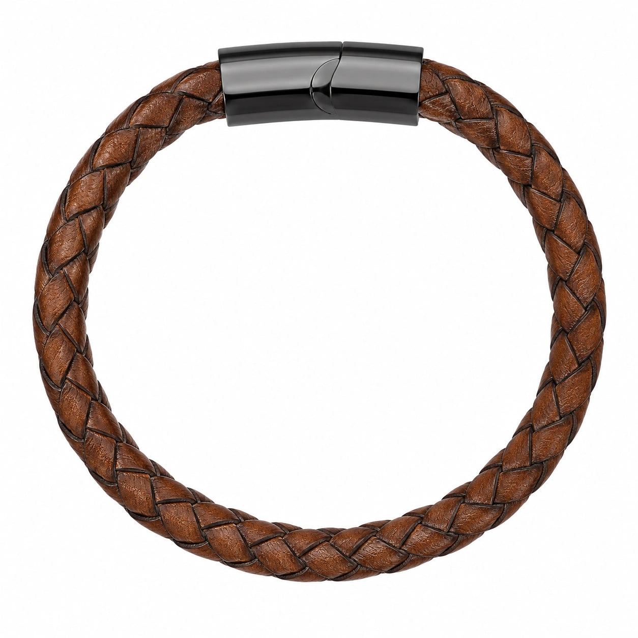 Bracciale intrecciato marrone con chiusura magnetica