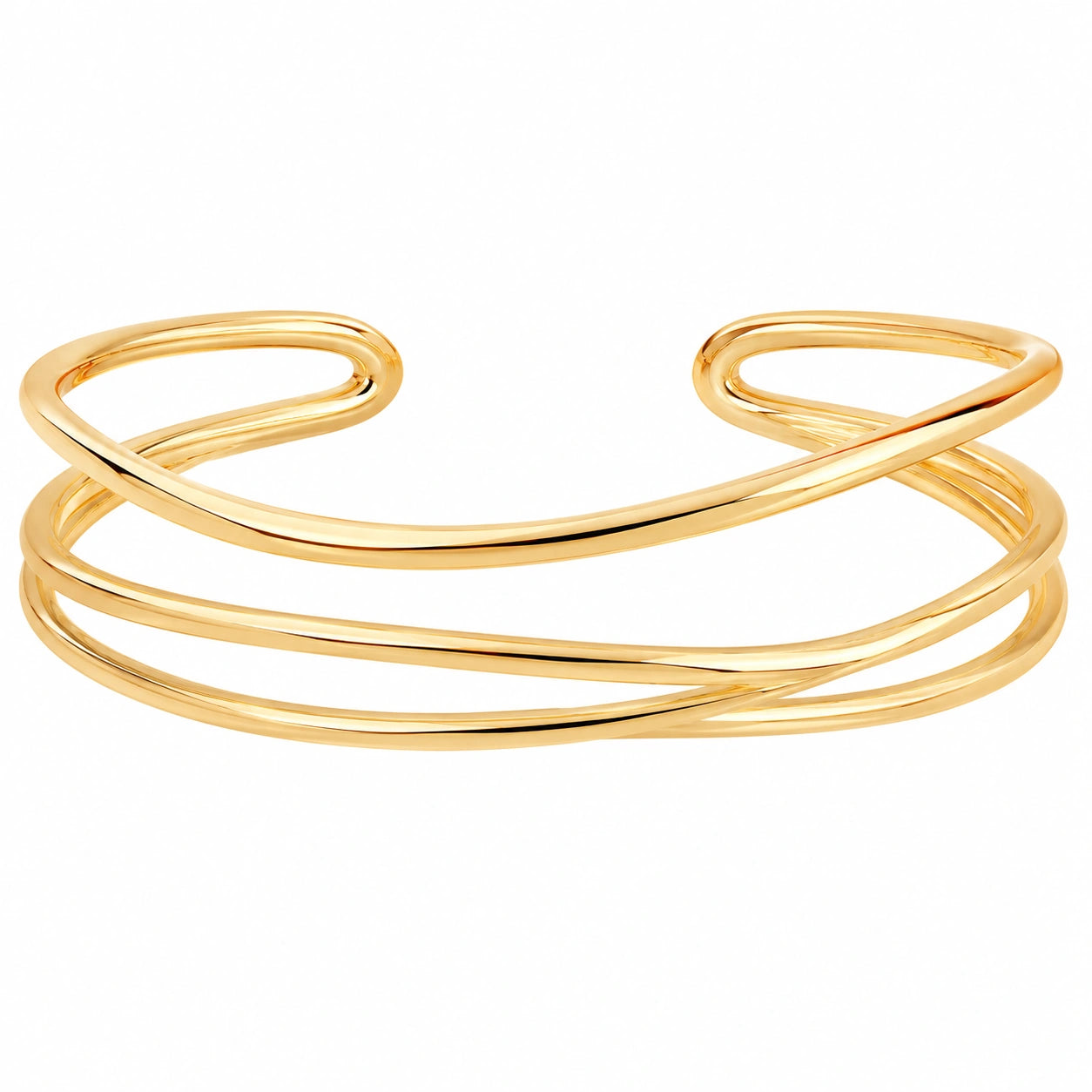 Bracciale Aperto Oro Design Intrecciato Chic