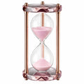 Clessidra Decorativa in Vetro e Metallo con Sabbia Rosa