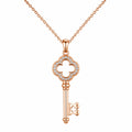 Collana Pendente Chiave Oro Rosa e Zirconi