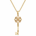 Collana con Pendente Chiave Floreale Elegante in Oro