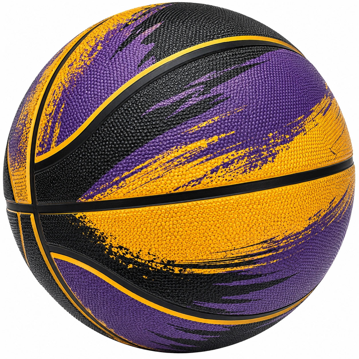 Pallone da basket outdoor colori nero, viola e giallo