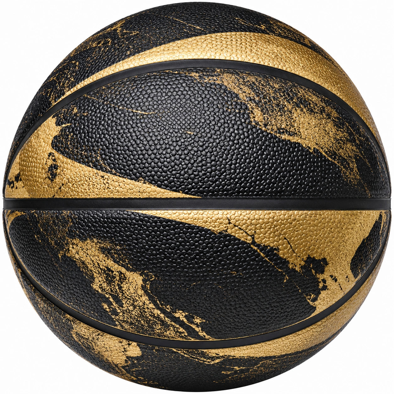 Pallone da Basket Nero Oro con Dettagli in Oro