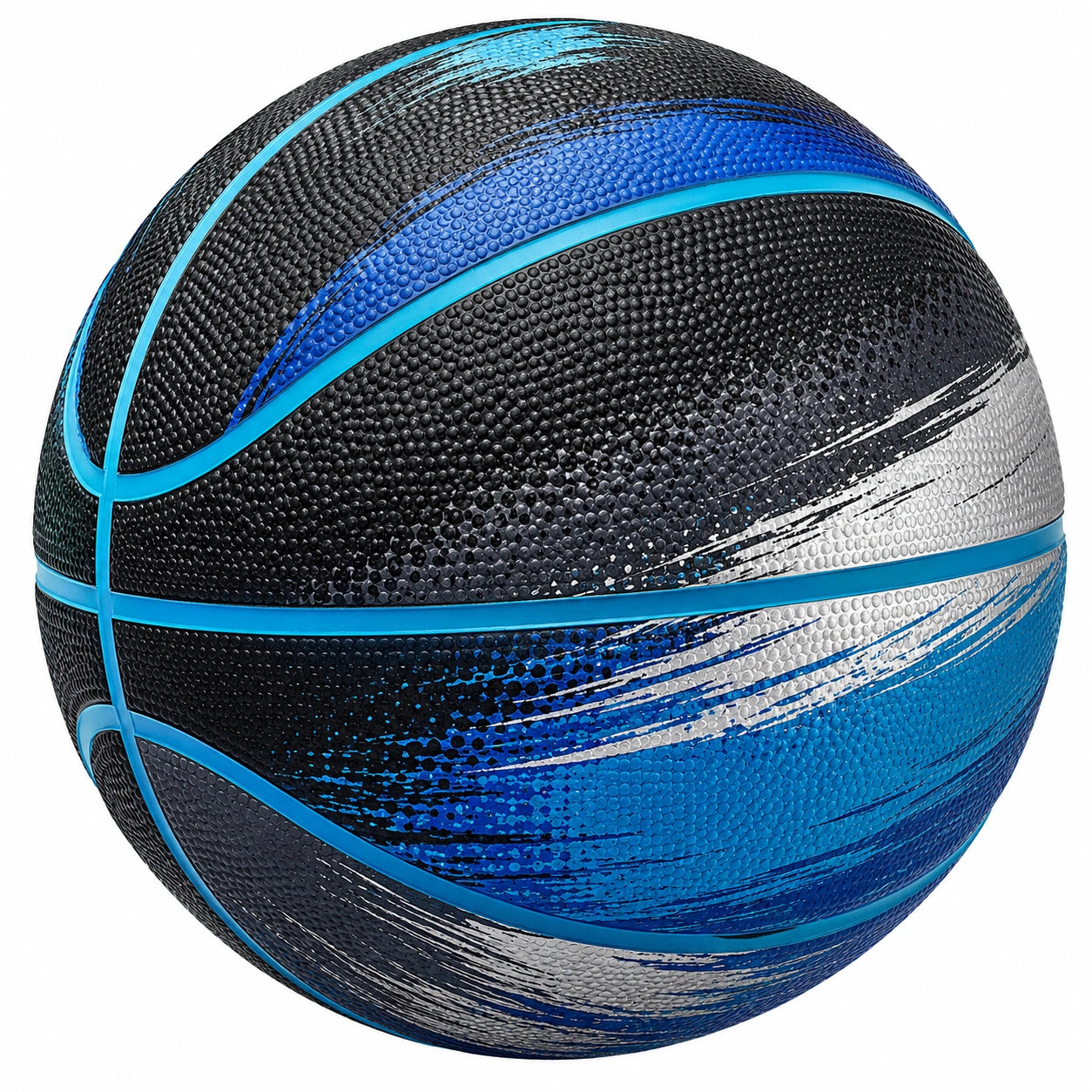 Pallone da Basket Nero e Blu con Design Accattivante