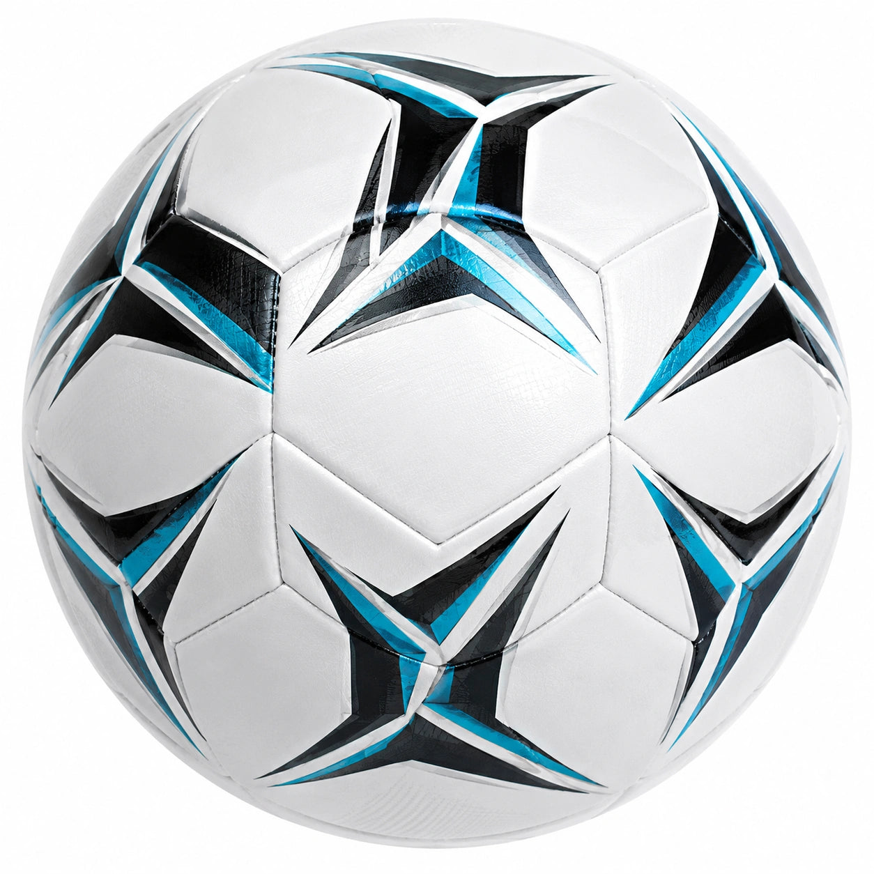 Pallone da calcio bianco nero blu - Cucito a macchina