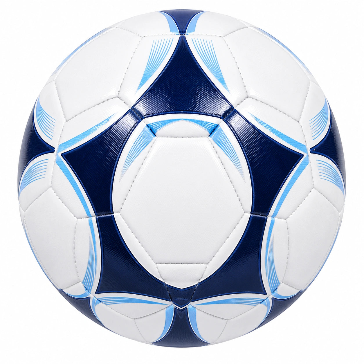 Pallone da Calcio Bianco e Blu con Design Moderno