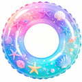 Anello Gonfiabile per Piscina con Stelle Marine e Conchiglie 110cm Multicolore